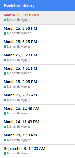 Google Docs Revision History
